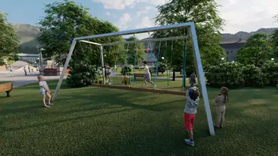 HUCK OCCITANIA : BALANÇOIRE CHENILLE GÉANTE MIDI - acier, ref 4585-50